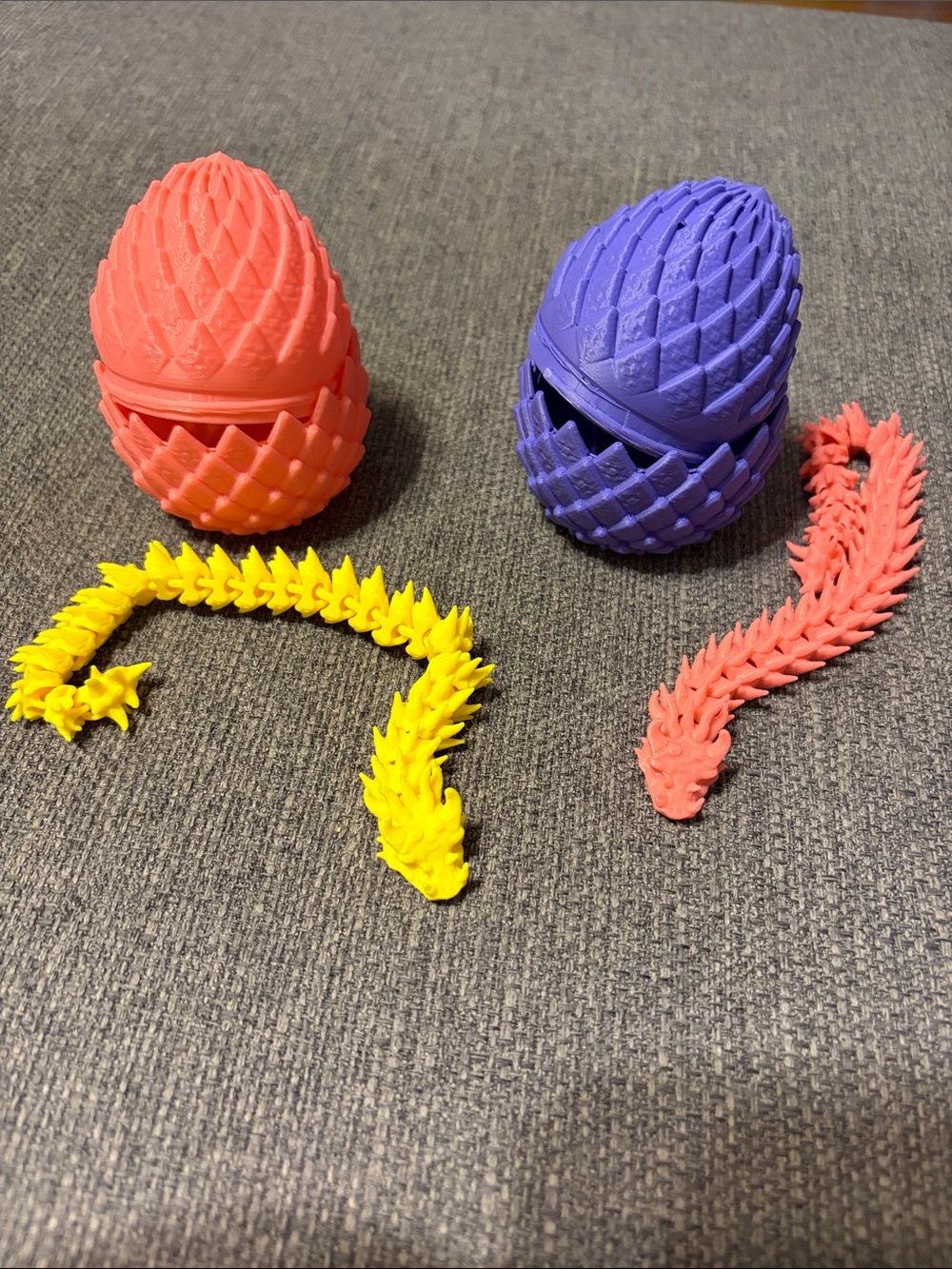Set of 2 3d printed dragon eggs